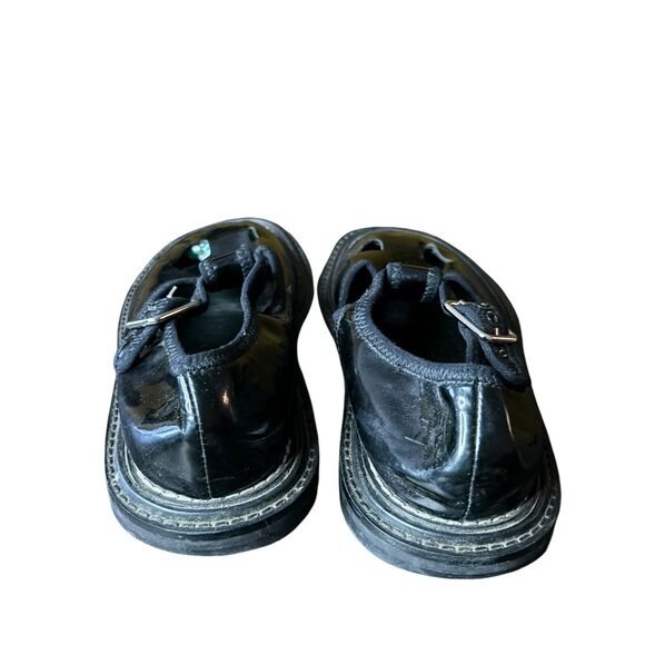 Burberry Black Patent Leather Hannie Mary Jane T-bar Flats 6 Retro Grunge Preppy - Picture 5 of 9